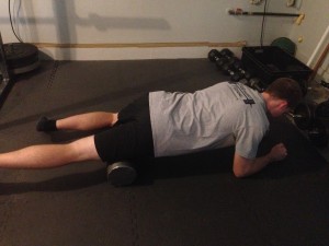 Using a foam roller on the quads